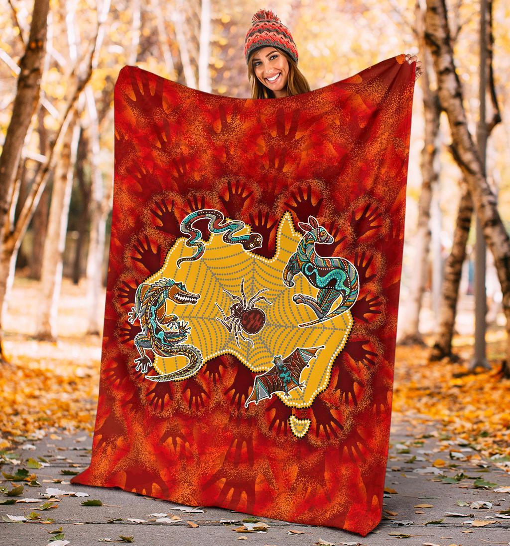 aboriginal-premium-blanket-australia-map-hand-patterns-spider-web