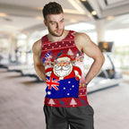 christmas-personalised-mens-tank-top-australia-santa-claus-hold-the-flag-red