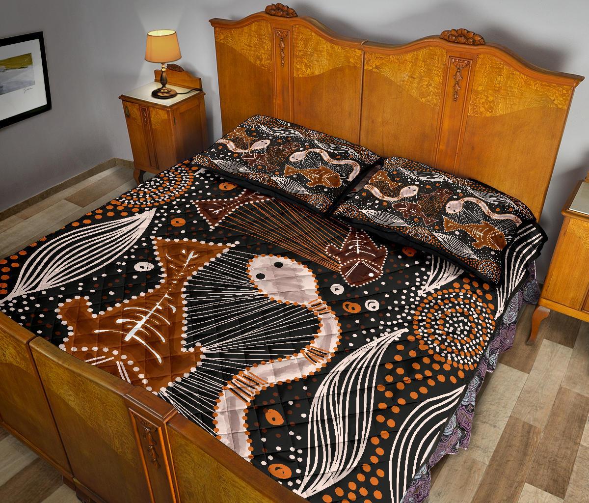 aboriginal-quilt-bed-set-indigenous-fish-and-snake