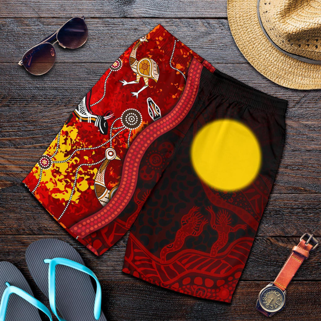 aboriginal-mens-shorts-red-indigenous-flag