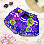 Shorts Women's - Aboriginal Family With Dot Painting art - Vibe Hoodie