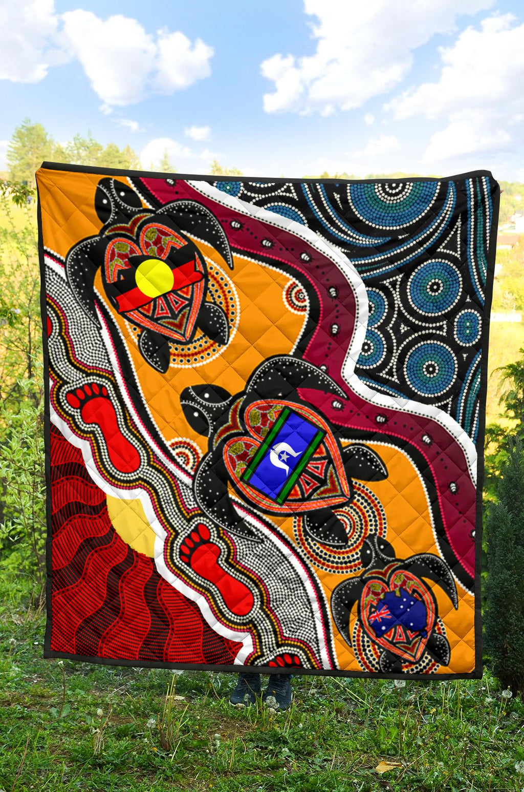 1saustralia-premium-quilt-australia-aboriginal-dots-with-turtle-and-naidoc-flags