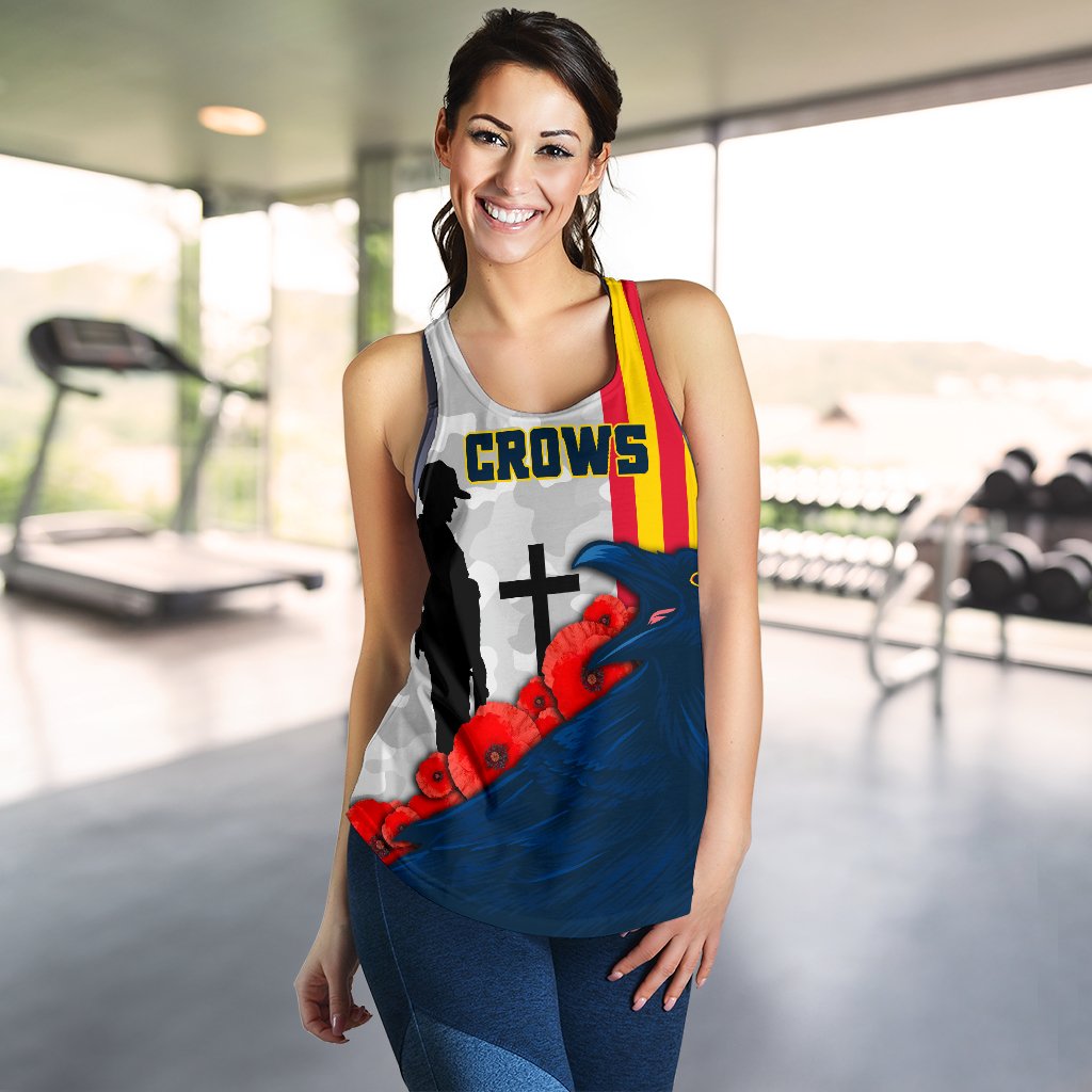 Adelaide Women's Racerback Tank Special Crows Anzac Day - Vibe Hoodie