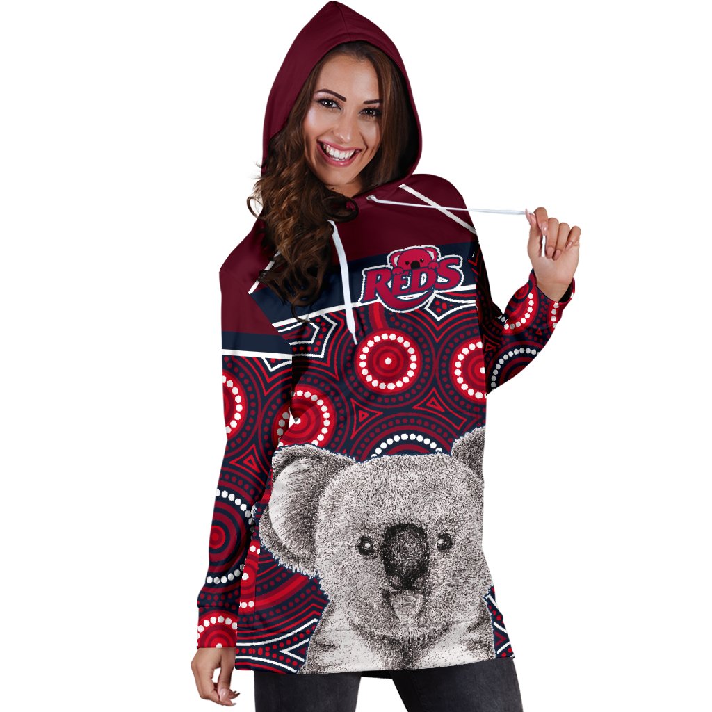 reds-rugby-australian-women-hoodie-dress-simple-indigenous-queensland