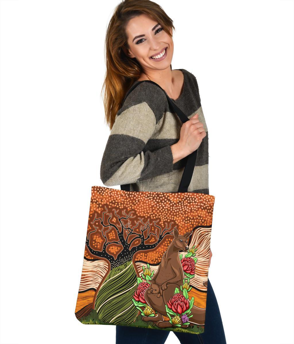 aboriginal-tote-bags-kangaroo-with-indigenous-tree