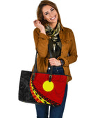 aboriginal-leather-tote-bag-indigenous-flag-circle-dot-painting