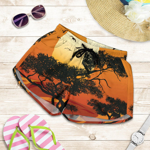 women's Shorts - Sunset And Tree In Australia - Vibe Hoodie