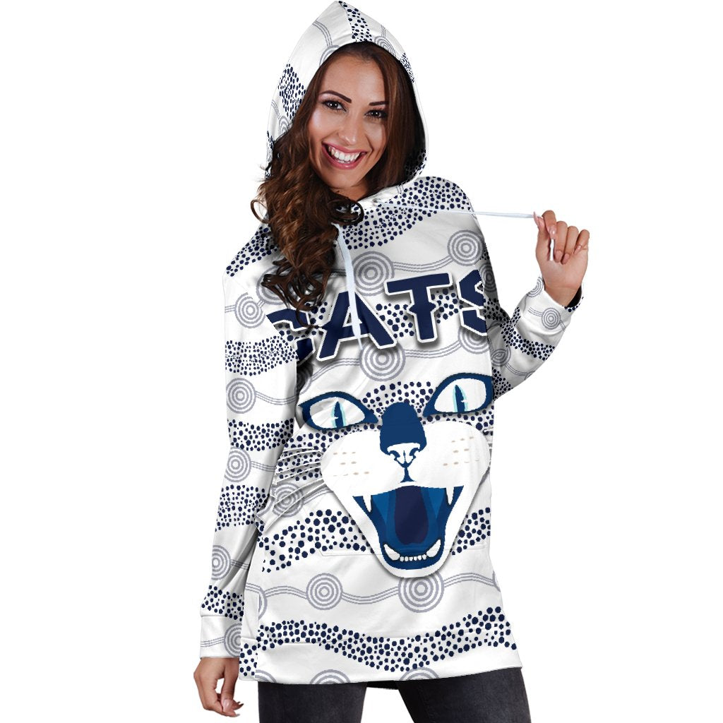 geelong-women-hoodie-dress-cats-indigenous-white
