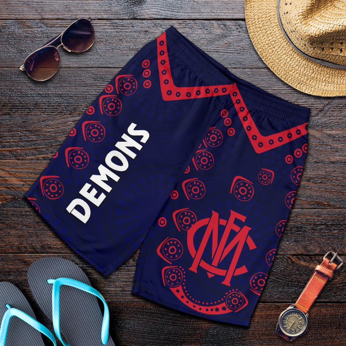 combo-men-tank-top-and-men-short-melbourne-demons-indigenous-football