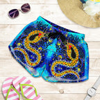 Aboriginal Women's Shorts - Indigenous Crocodile - Vibe Hoodie