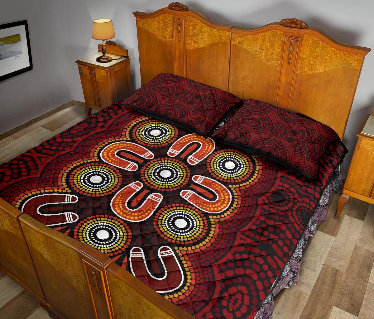 aboriginal-quilt-bed-set-aboriginal-dot-painting-flowers-style