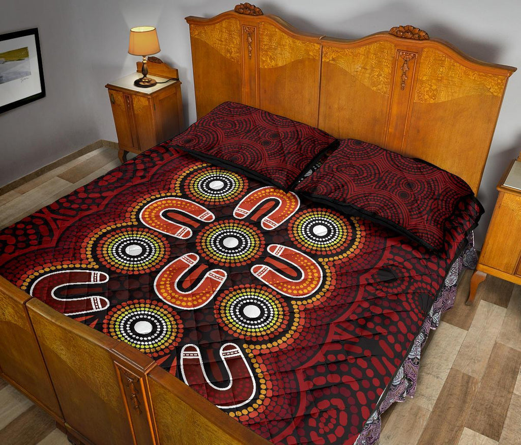 aboriginal-quilt-bed-set-aboriginal-dot-painting-flowers-style