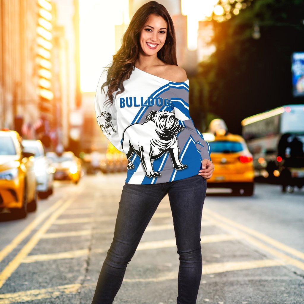 Canterbury-Bankstown Bulldogs Women's Off Shoulder Sweater Simple Style - Vibe Hoodie