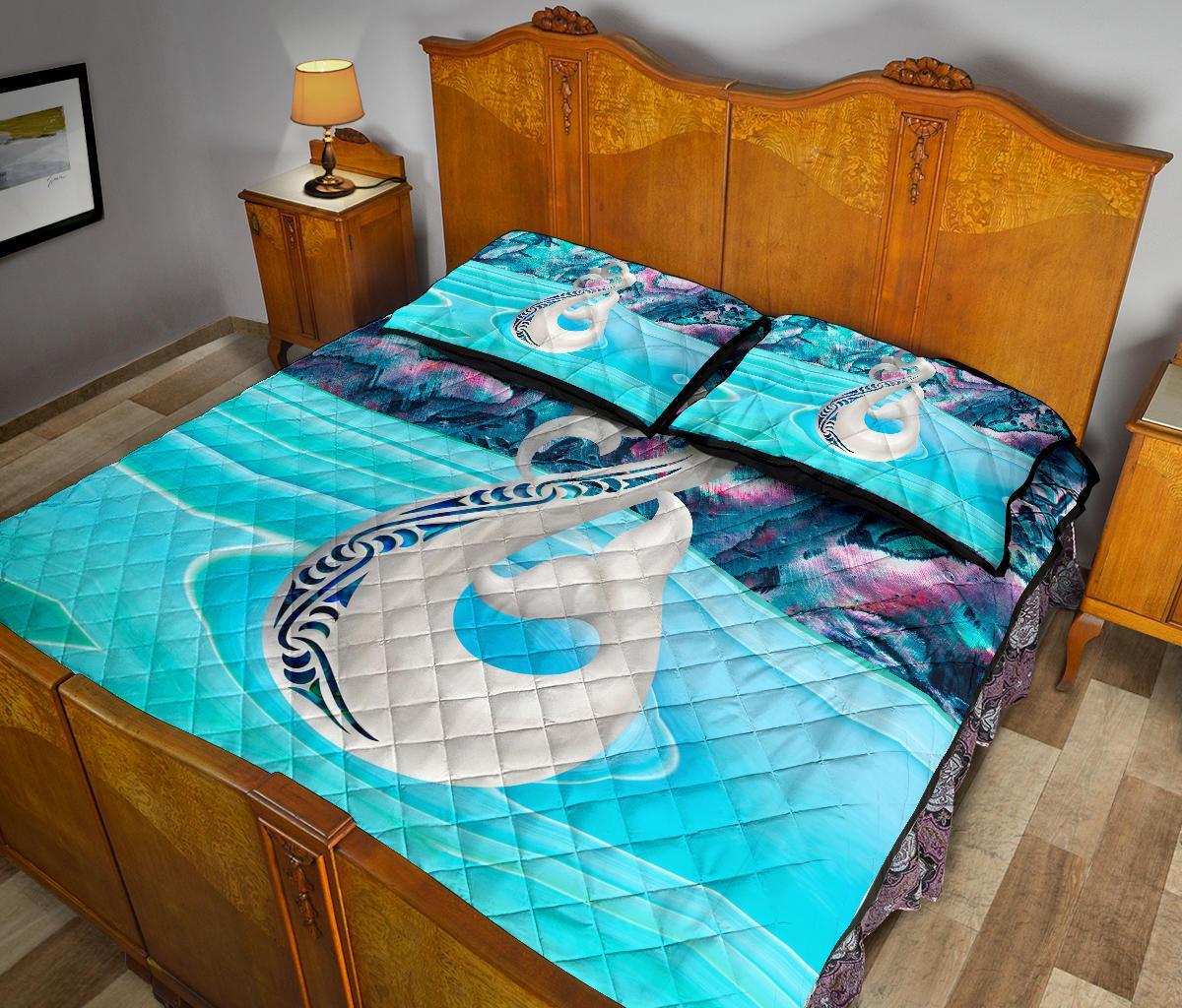 new-zealand-quilt-bed-set-maori-manaia-and-paua-shell-quilt-pillow-cover