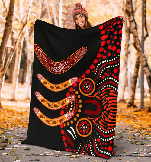 aboriginal-premium-blanket-aboriginal-boomerangs-with-dot-painting-pattern