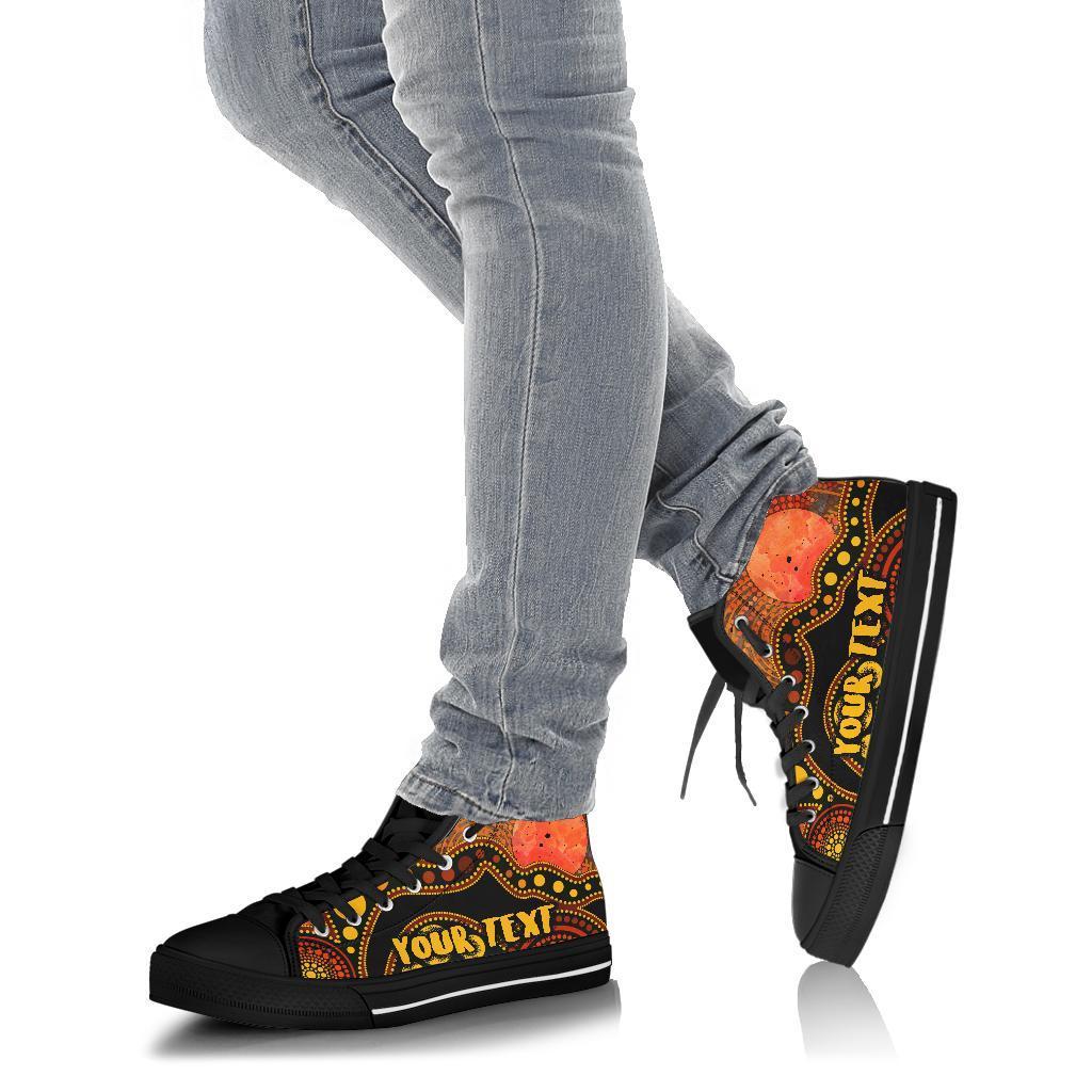 custom-text-aboriginal-high-top-shoes-australia-indigenous-flag-circle-dot-painting-art-golden