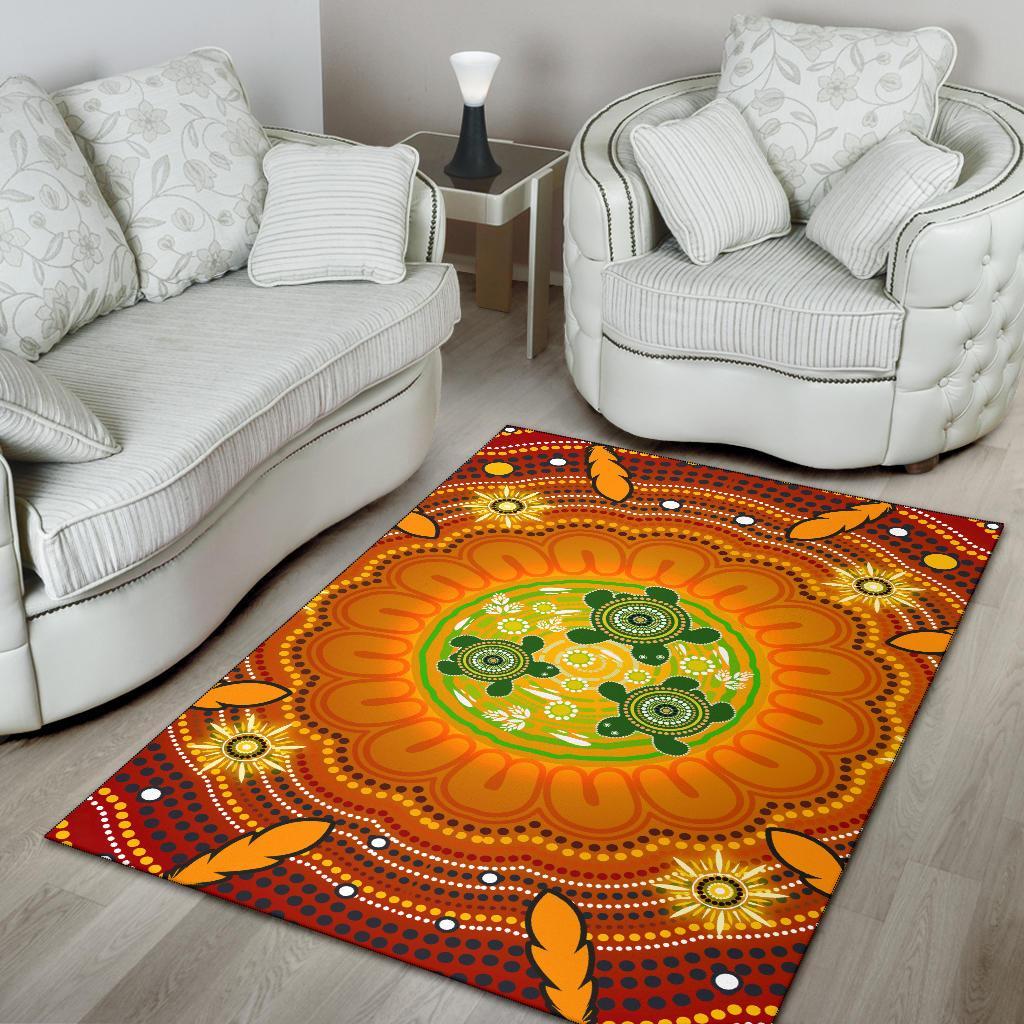 aboriginal-area-rug-turtle-circle-dot-painting-art