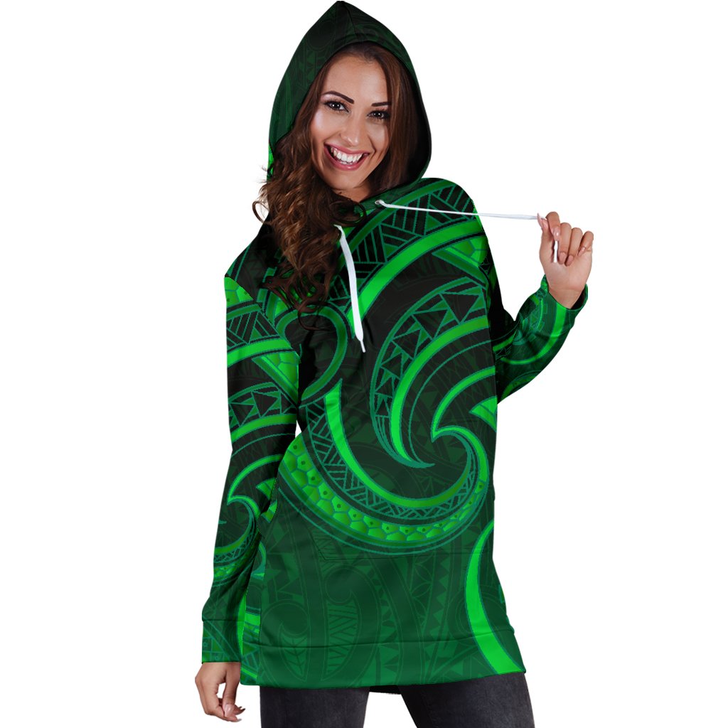 new-zealand-maori-mangopare-women-hoodie-dress-polynesian-green-1