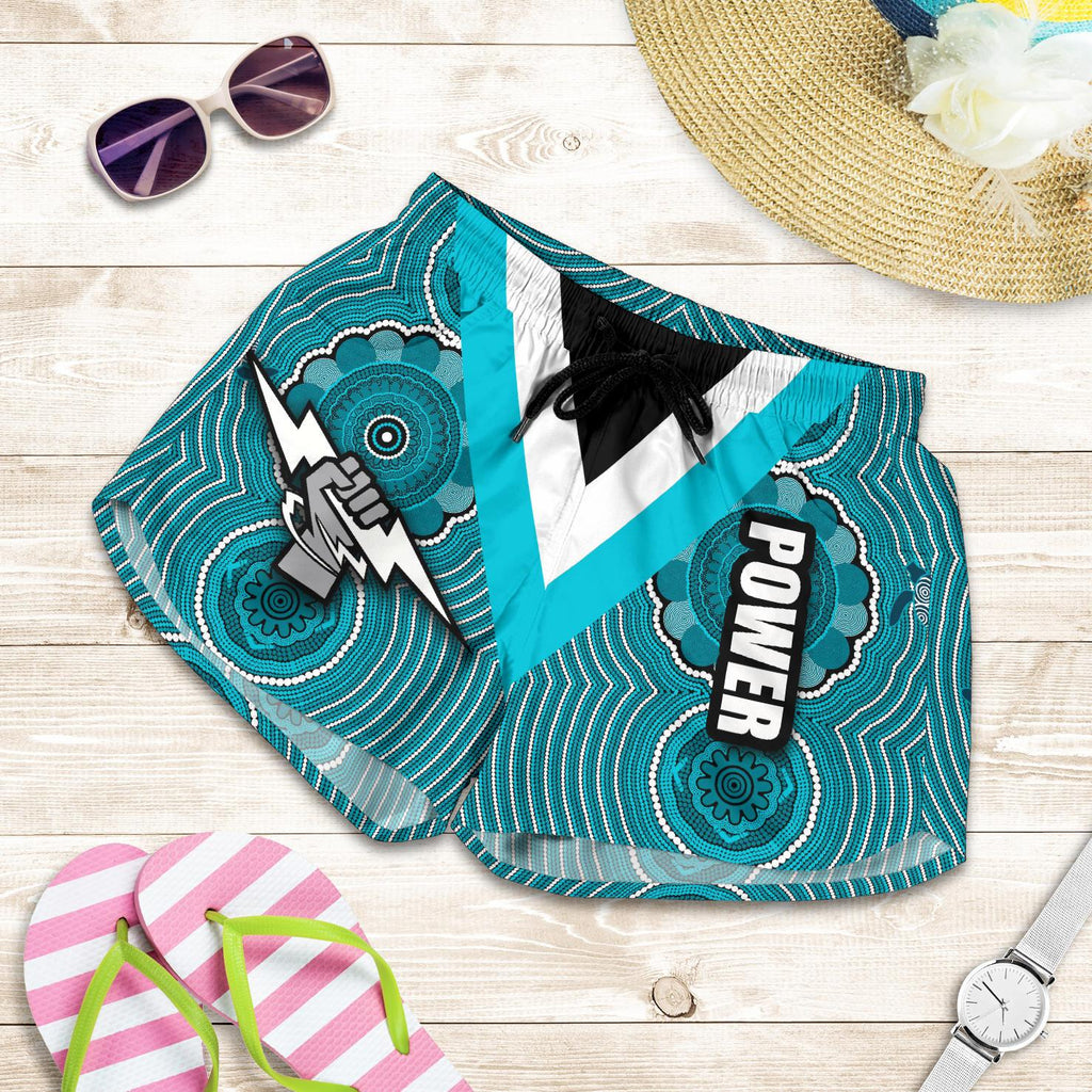 Port Adelaide All Over Print Women's Shorts Power - Vibe Hoodie