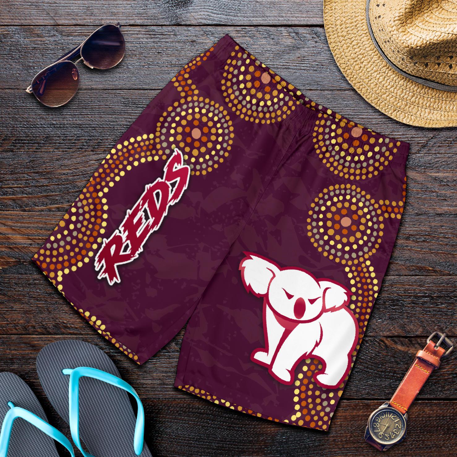 queensland-men-shorts-indigenous-reds