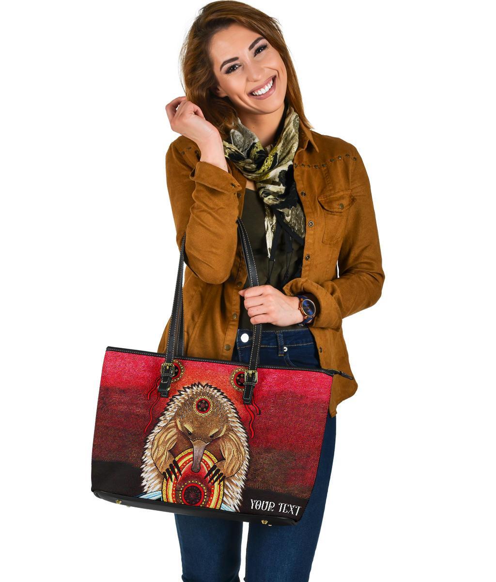 custom-large-leather-tote-bag-australian-echidna