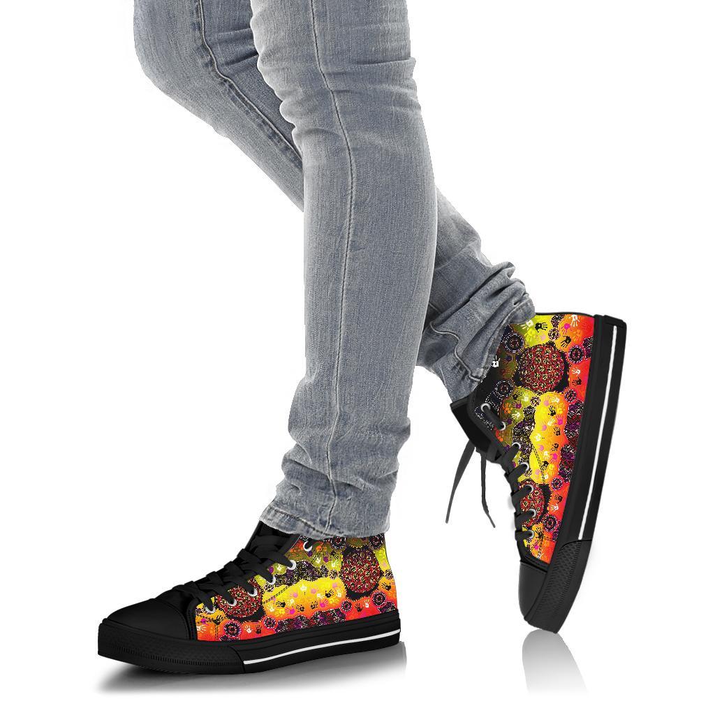 aboriginal-high-top-shoes-indigenous-circle-dot-painting-hand-art
