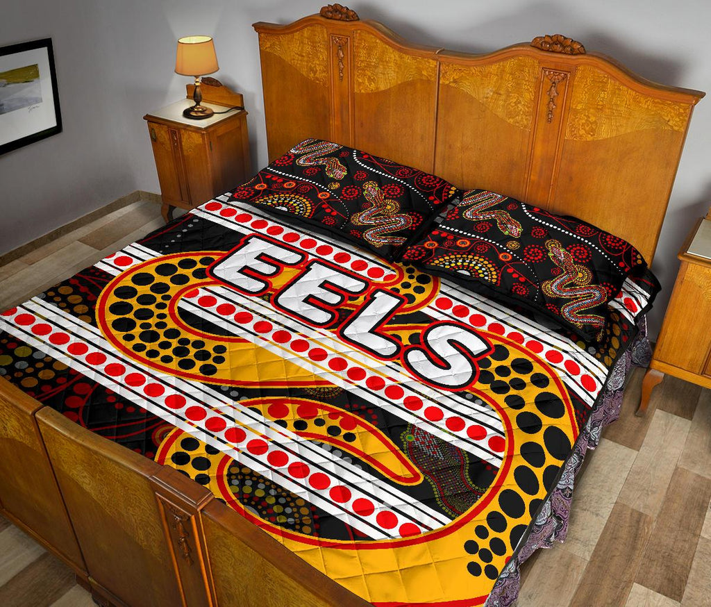 parramatta-eels-quilt-bed-set-tribal-style-black