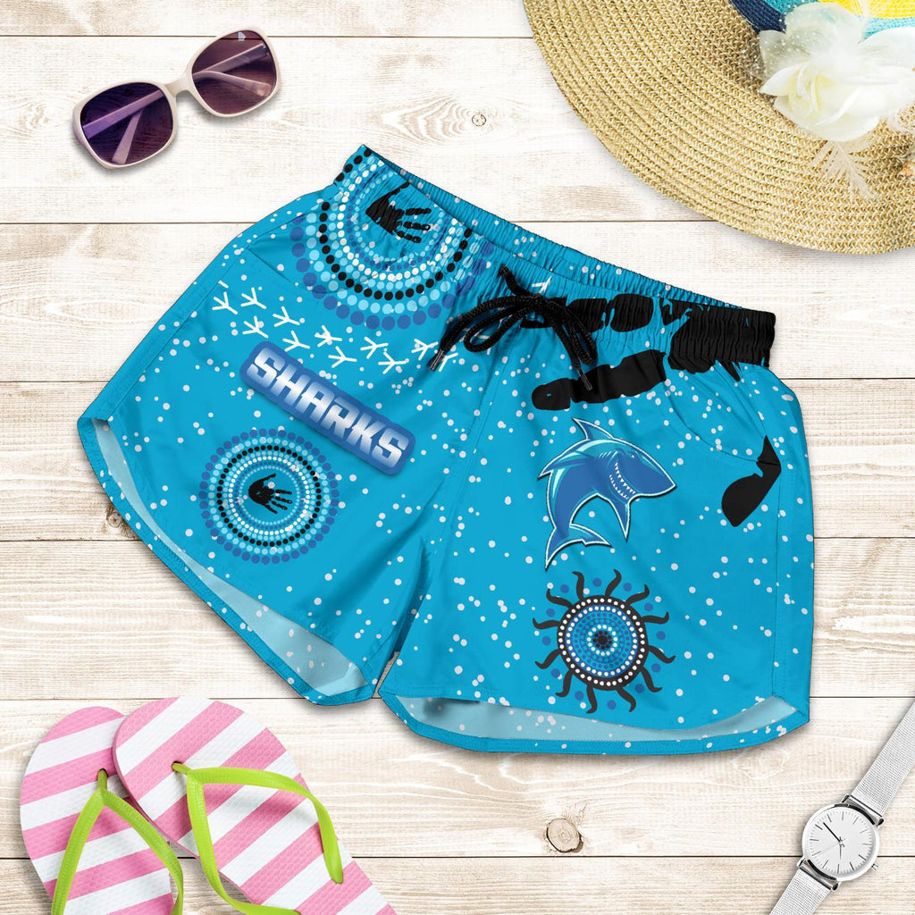 Cronulla Sharks Women Shorts Indigenous Country Style - Vibe Hoodie