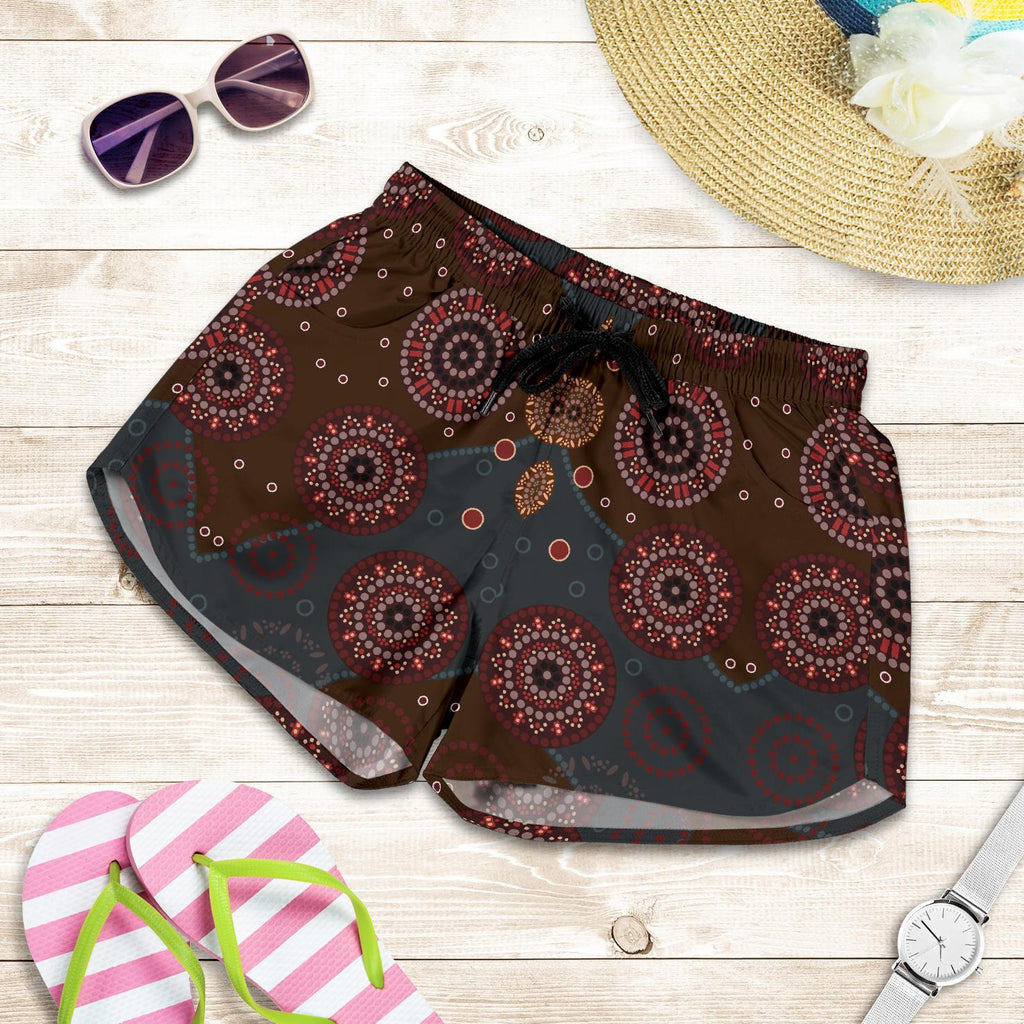 Aboriginal Shorts, Indigenous Dot Painting Short Women 02 - Vibe Hoodie