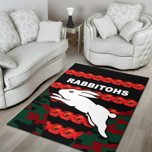 south-sydney-rabbitohs-area-rug-anzac-day-poppy-flower-vibes