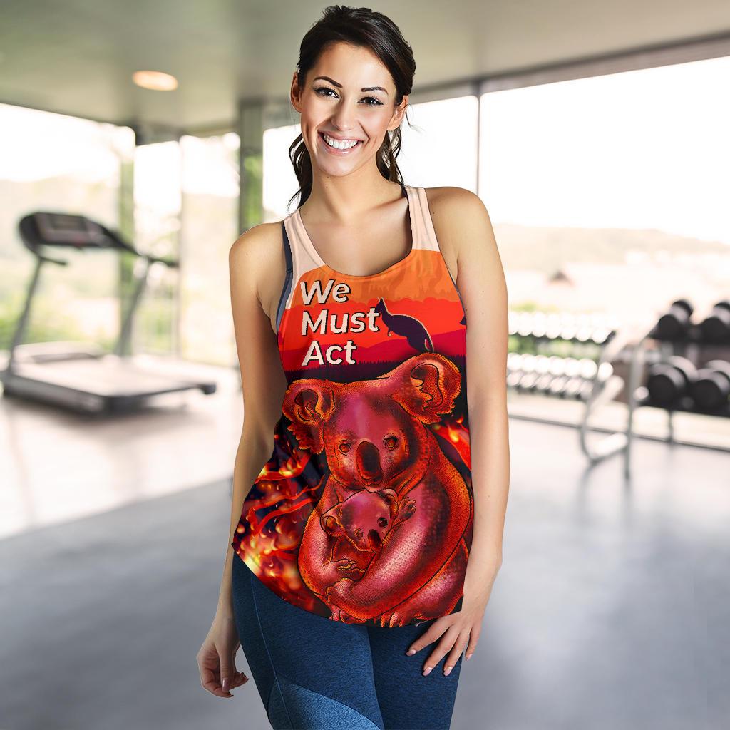 Racerback Tank - Koala Bushfire Tank Pray For Australia - Women - Vibe Hoodie