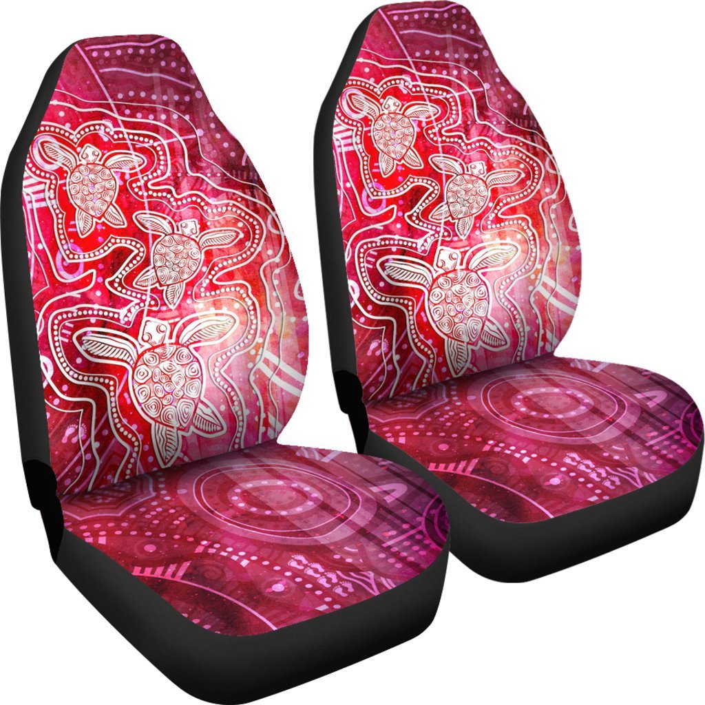 aboriginal-car-seat-covers-sea-turtle-with-indigenous-patterns-pink