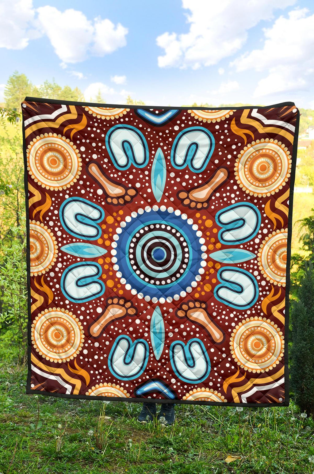 aboriginal-premium-quilt-indigenous-circle-dot-painting-ver02
