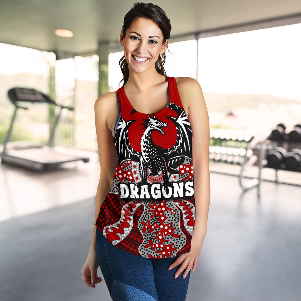 (Custom Personalised) Dragons Women's Racerback Tank St. George Aboriginal - Vibe Hoodie