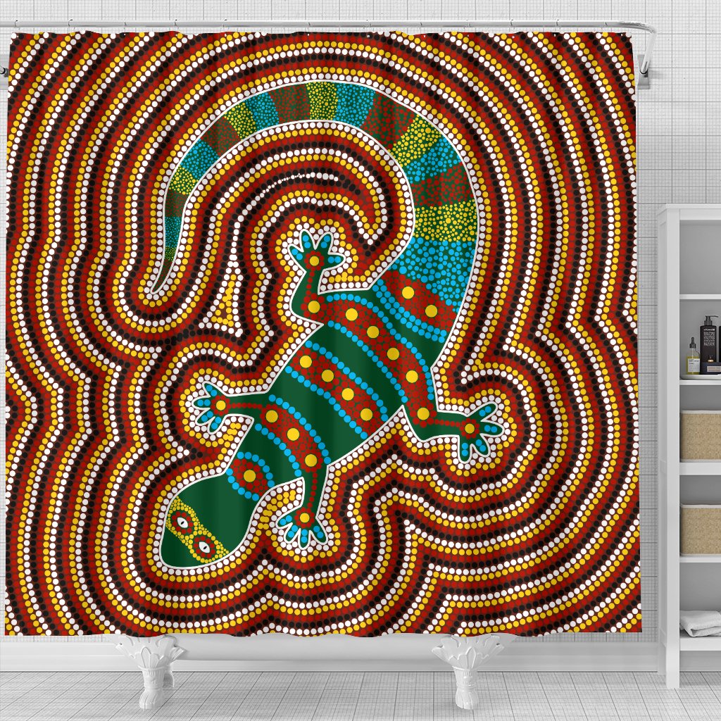 aboriginal-shower-curtain-lizard-dot-painting-patterns