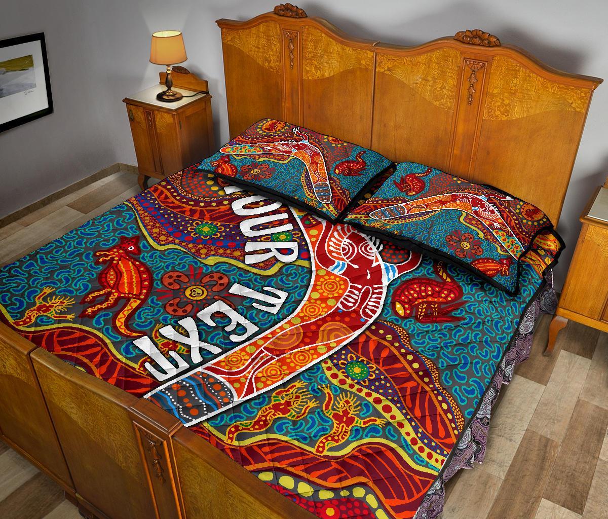 aboriginal-personalised-quilt-bed-set-indigenous-boomerang