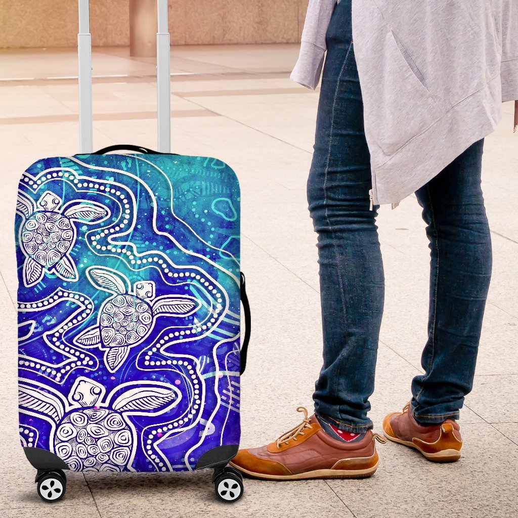 aboriginal-luggage-covers-sea-turtle-with-indigenous-patterns-blue