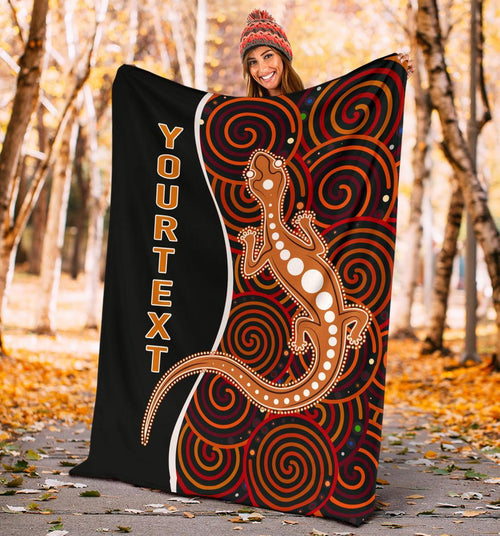 aboriginal-personalised-premium-blanket-indigenous-lizard-dreaming
