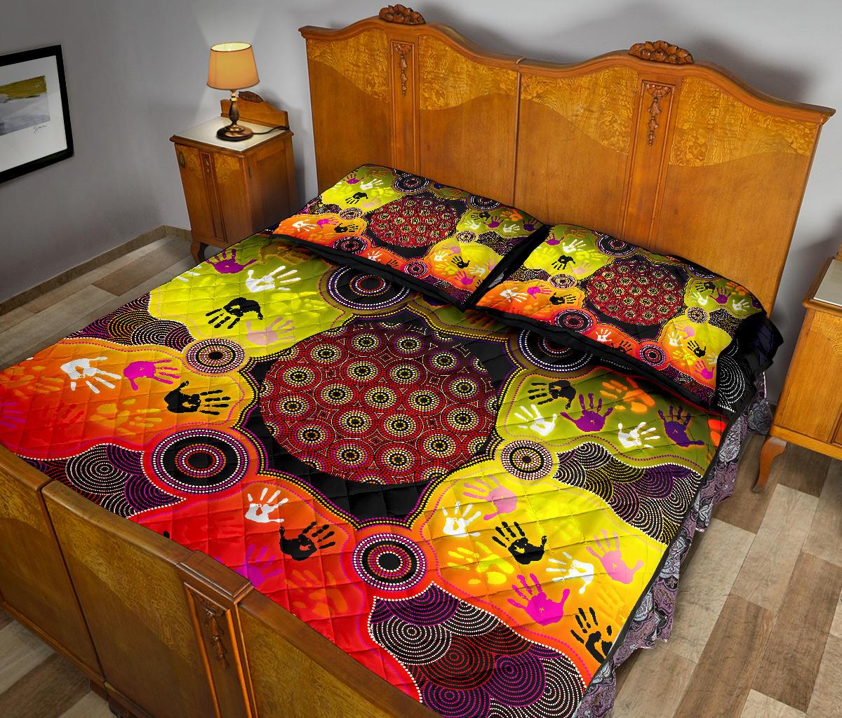 aboriginal-quilt-bed-set-indigenous-circle-dot-painting-hand-art