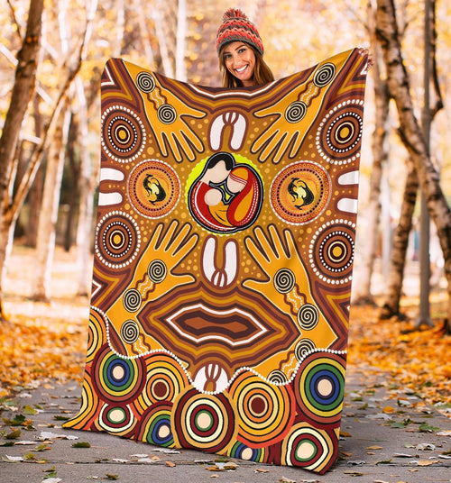 blankets-aboriginal-family-with-dot-painting-art