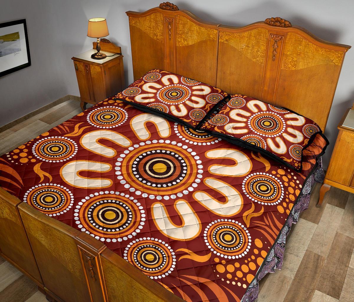 aboriginal-quilt-bed-set-circle-flowers-patterns-ver02