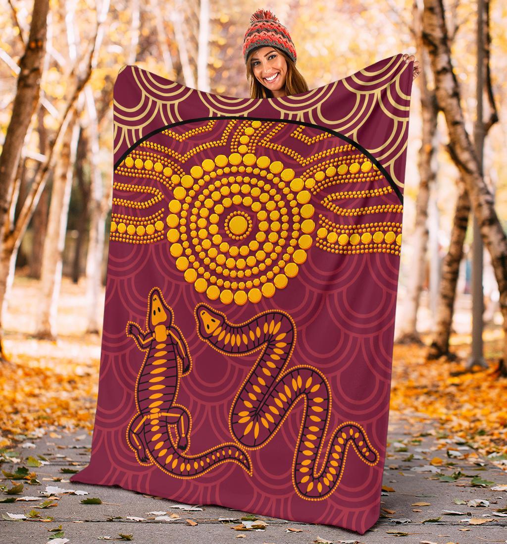 aboriginal-premium-blanket-aboriginal-snake-and-alligator