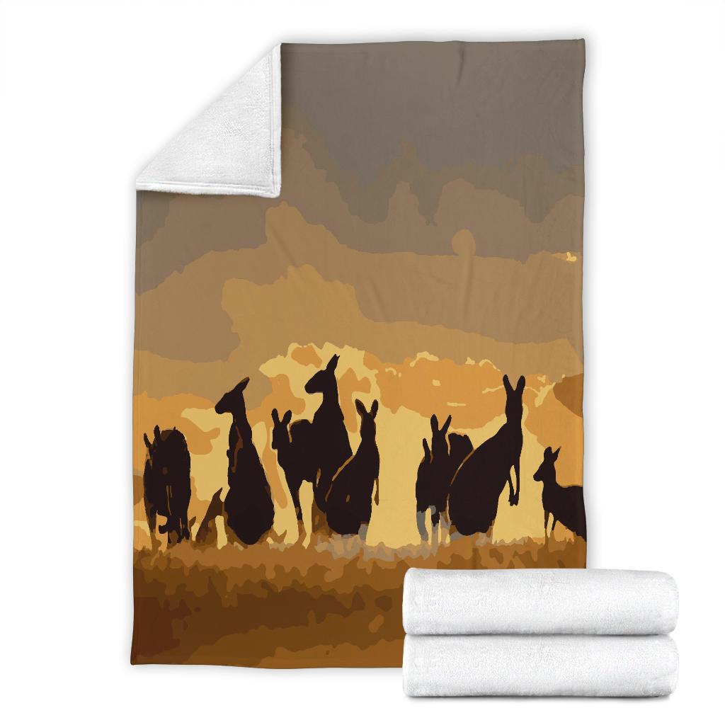 premium-blanket-kangaroo-blanket-family-sunset-painting-ver02a