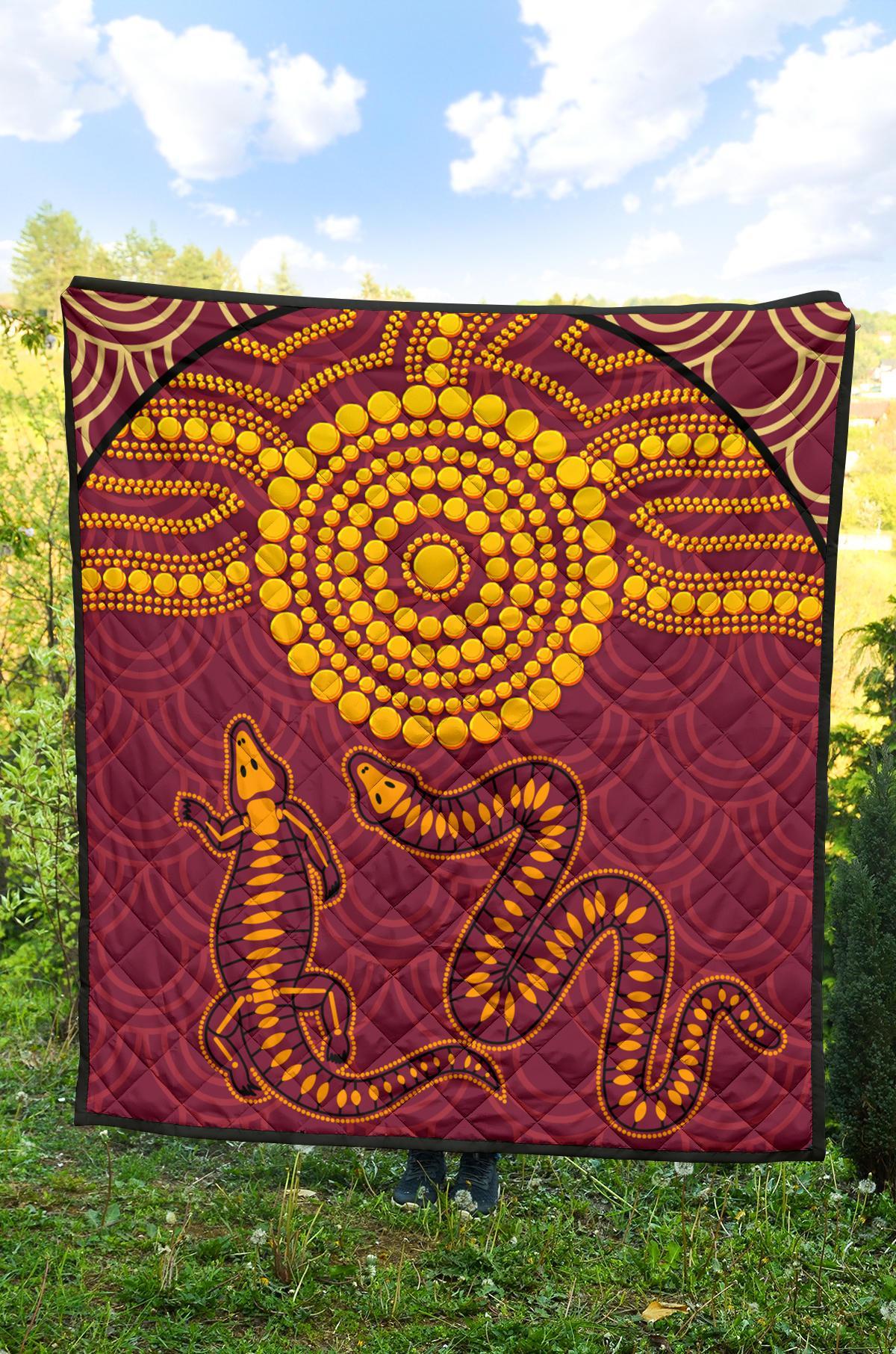 aboriginal-premium-quilt-aboriginal-snake-and-alligator