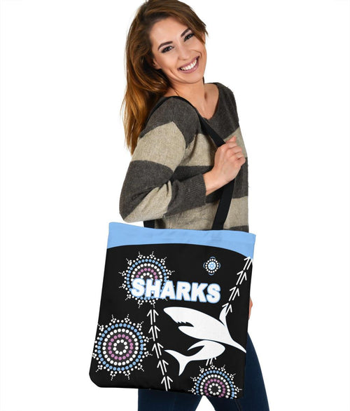 cronulla-tote-bag-sharks-simple-indigenous-black