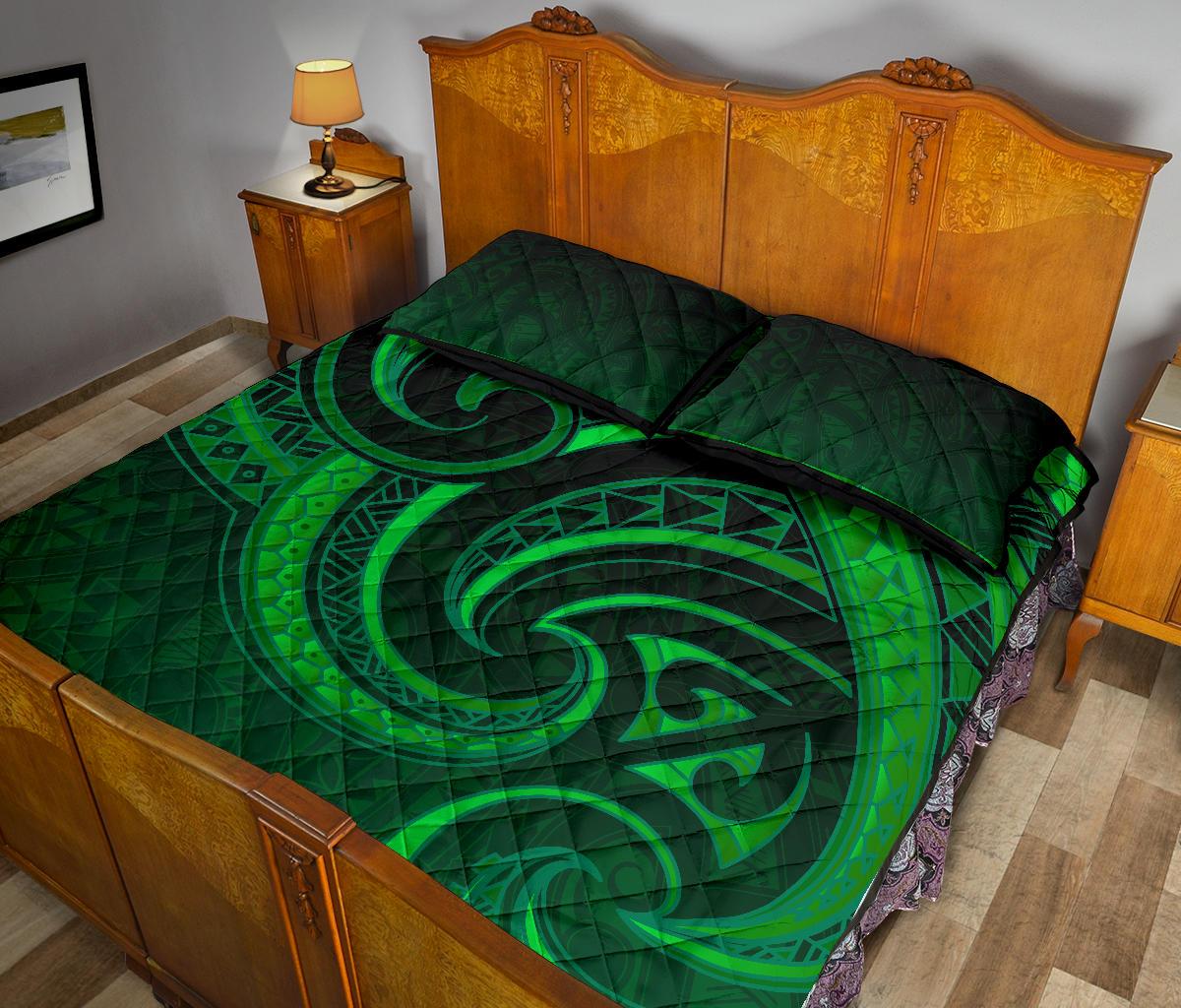 new-zealand-maori-mangopare-quilt-bed-set-polynesian-green