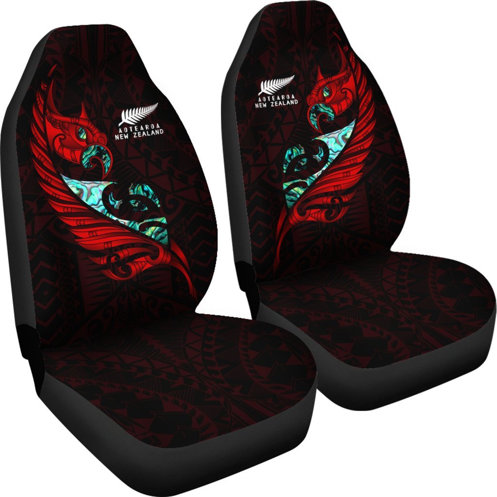 new-zealand-car-seat-cover-manaia-paua-fern-wing-red