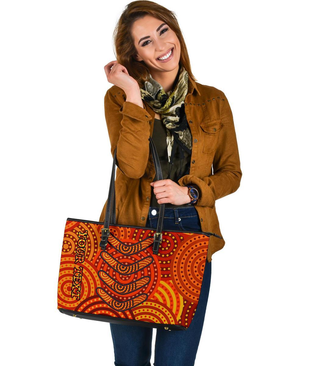 aboriginal-personalised-leather-tote-bag-aboriginal-boomerangs-and-dot-circle