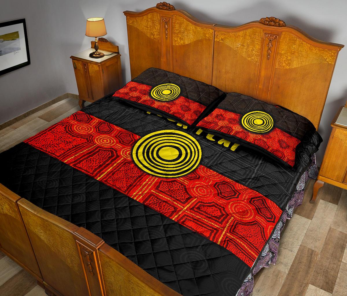 personalised-aboriginal-quilt-bed-set-aussie-indigenous-flag