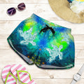 Aboriginal Women's Shorts - Indigenous Turtle Ocean Dot Painting Art - Vibe Hoodie
